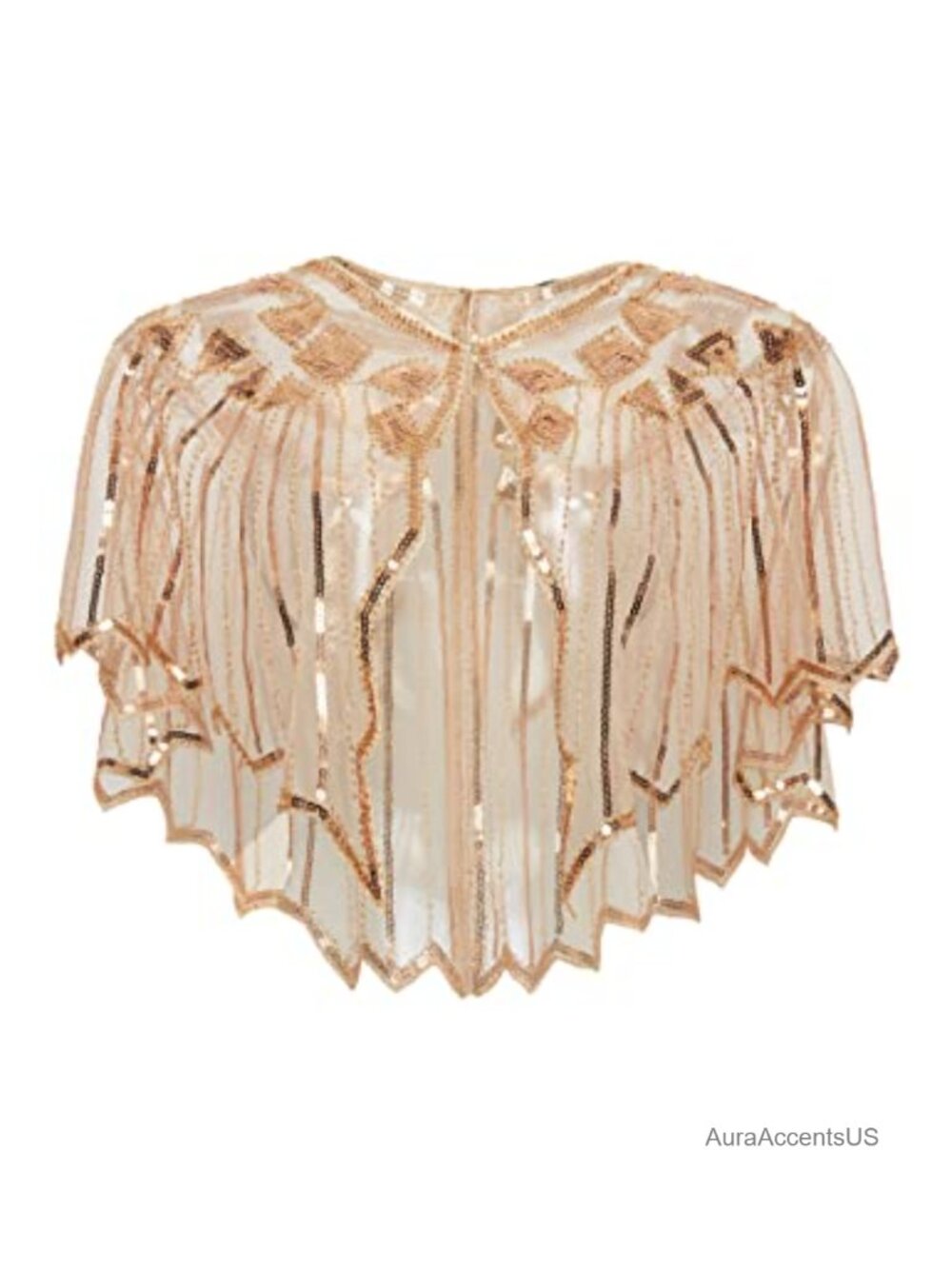 1920s Shawl Wraps Sequin Beaded Cover Up Bridal Evening Cape